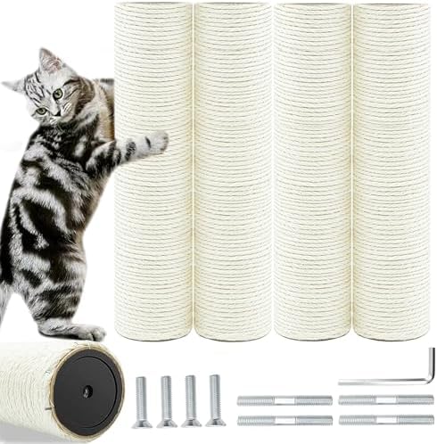 4PCS Cat Scratching Post Replacement, 11.8in M8 Cat Tree Replacement Pole by SIYIPURR