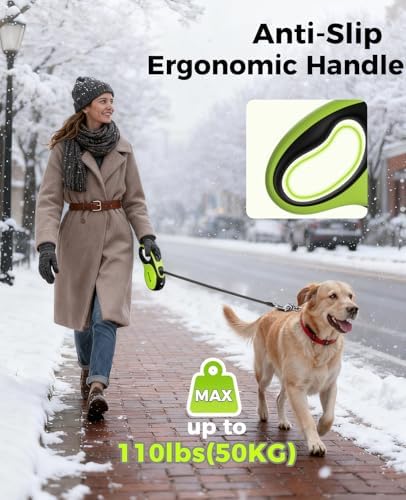 Retractable Dog Leash with Flashlight, 26ft Heavy Duty Retractable Pet Leash - Image 3