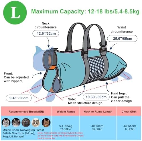 Cinf Cat Restraint Grooming Bag, Anti-Scratch Tool - Image 3
