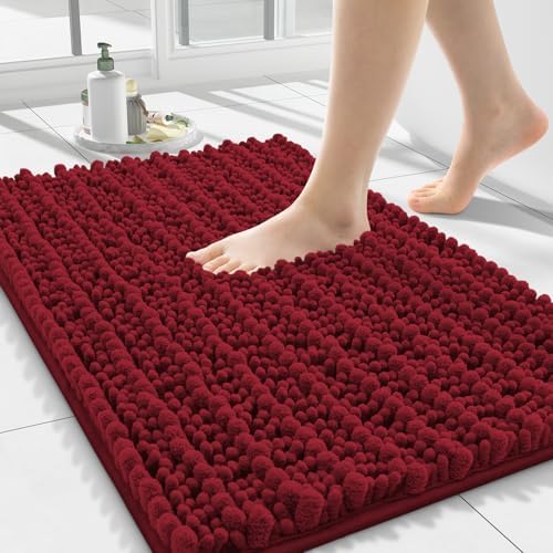 Smiry Bathroom Rugs 24X16, Extra Soft Rubber Backing Chenille Bath Mats by Smiry