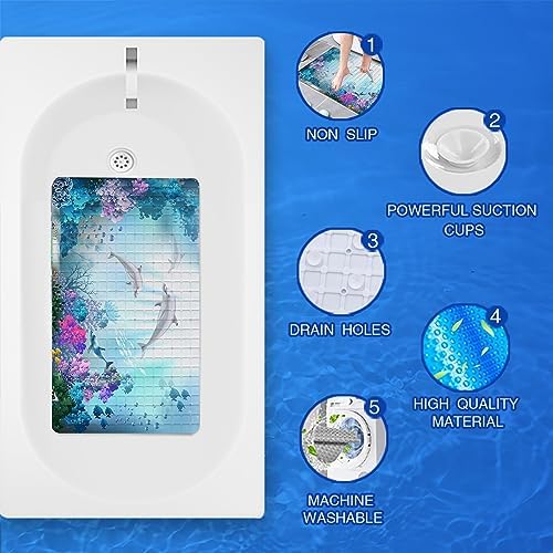 Ocean Blue Bathtub Mat Non-Slip - Image 5