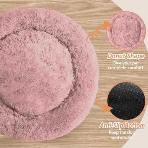 JOLLYVOGUE Calming Dog Beds Large Sized Dog, 36in Donut Washable Large Pet Bed - Image 3