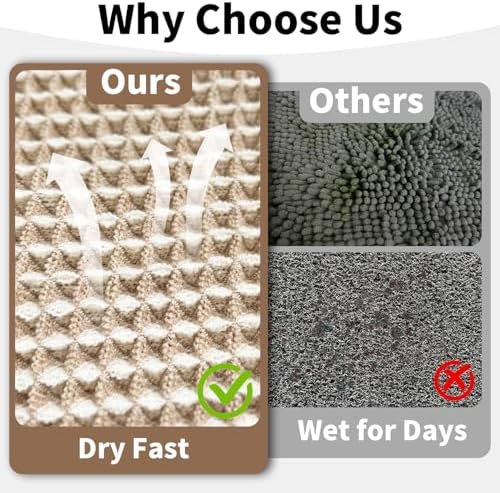 Waffle Bath Mat, Boho Bathroom Rugs Non Slip Washable - Image 4