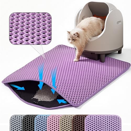 Small Cat Litter Mat, Double Layer Honeycomb Litter Box Mat by Petinstinct
