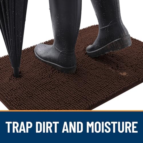 OLANLY Dog Door Mat for Muddy Paws 47x32, Super Absorbent Chenille Mud Mat - Image 2