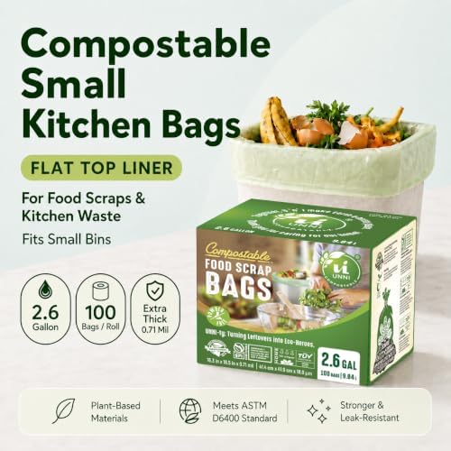 UNNI 2.6 Gallon Compostable Bags, 10 Liter, Extra Thick 0.71 Mil - Image 2