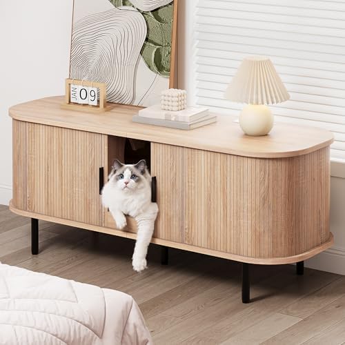 DWVO 55.1in Double Cat Litter Box Enclosure - Image 2