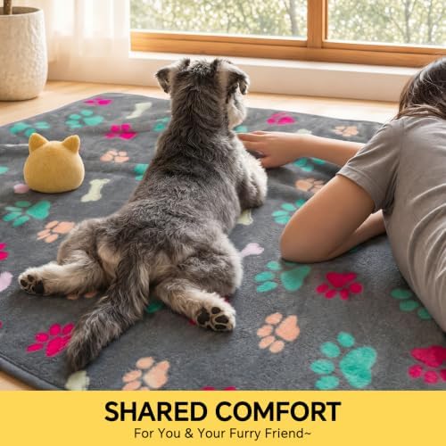 Luciphia 1 Pack 3 Blankets Fluffy Premium Fleece Pet Blanket Flannel Paw - Image 4