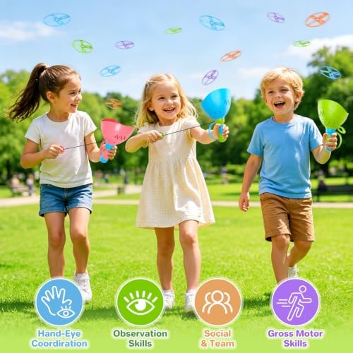 4 Pack Flying Disc Launcher Toy, Outdoor Toys Yard Gamesfor Kids Ages 4-8 - Image 6