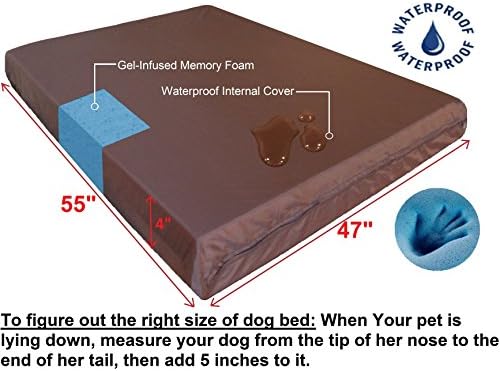 Dogbed4less Jumbo Waterproof Orthopedic Memory Foam Dog Bed - Image 4