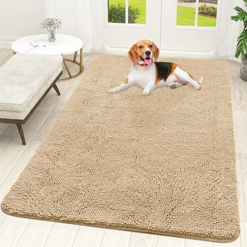 OLANLY Dog Door Mat for Muddy Paws 59x35, Super Absorbent Chenille Mud Mat by OLANLY