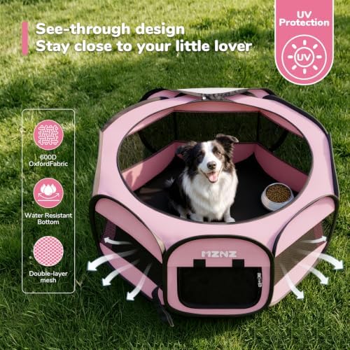 Dog Cat Small Animal Puppy Playpen Crate, Whole Pink - Image 6