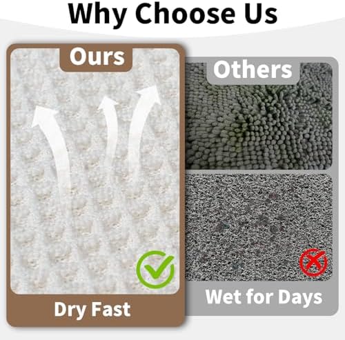 Long White Bathroom Rug, Waffle Bath Mat Runner Non Slip, 24 x 72 - Image 4
