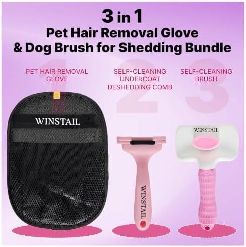 Pet Hair Removal Glove & Dog Brush - Image 3