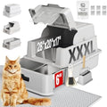 XXXL Jumbo Drawer Stainless Steel Cat Litter Box by PINE%C2%B7NEST