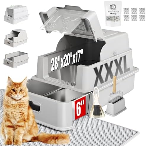 XXXL Jumbo Drawer Stainless Steel Cat Litter Box by PINE%C2%B7NEST