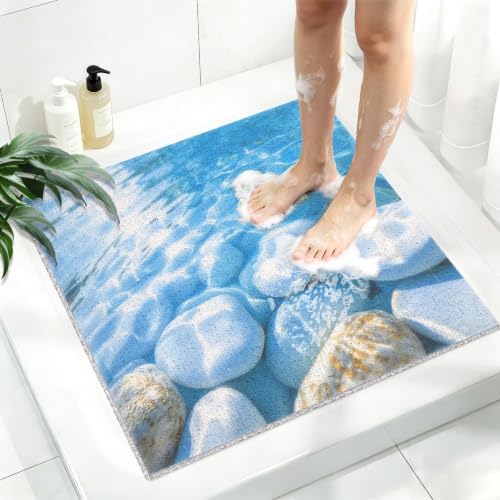 Square Shower Mat, Yonala 24 x 24 Inch Stylish Non Slip Shower Mats by Yonala