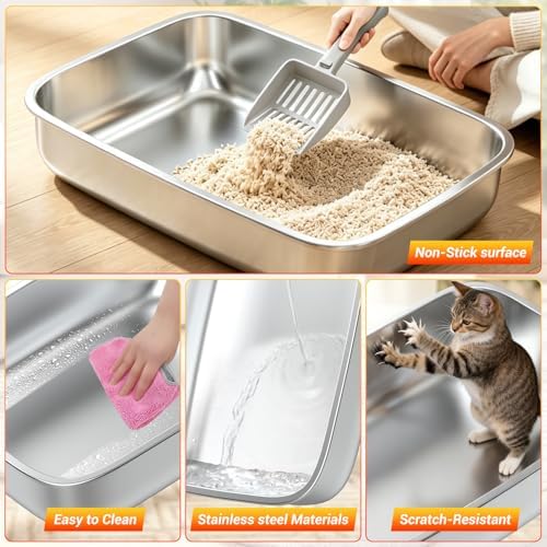 XL Stainless Steel Cat Litter Box - Image 6
