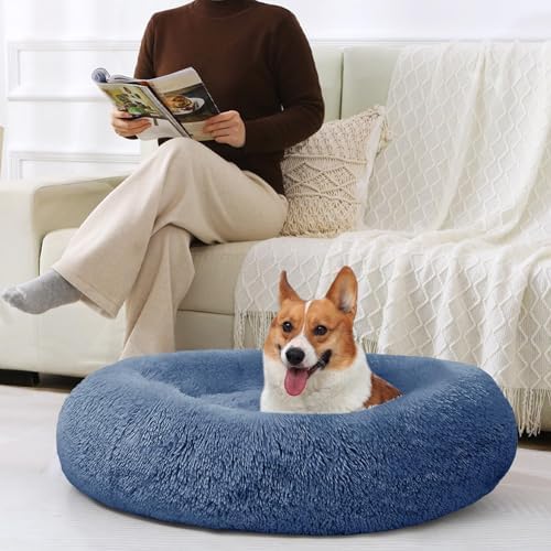JOLLYVOGUE Dog Beds Large Sized Dog, 36 inches Calming Soft Anti-Anxiety Donut - Image 6