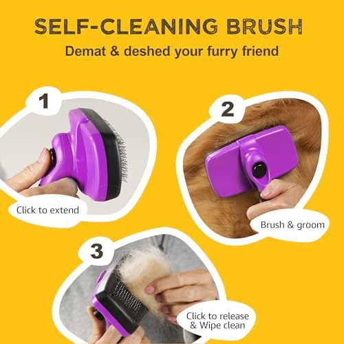 Deshedding Dog Brush for Shedding – Self Clean Cat Brush Deshedding & Grooming - Image 3