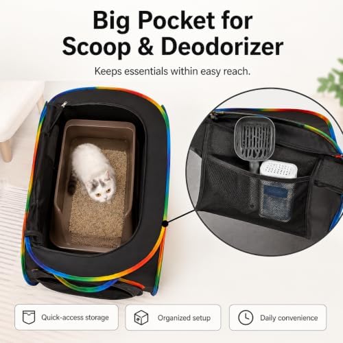 Portable Cat Litter Box Enclosure, Pop Up Hidden Litter Box Furniture - Image 7