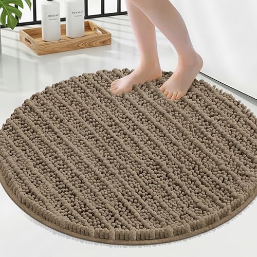 Smiry Bathroom Rugs Round 24X24, Extra Soft Rubber Backing Bath Mats by Smiry