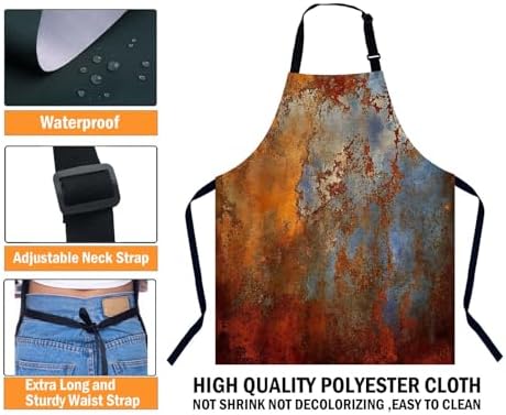 Brown Rust Pattern Chefs Apron, Cooking and Baking Apron - Image 3