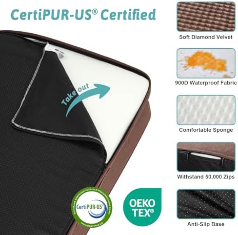 COZY KISS Orthopedic Dog Bed for Extra Large Dogs, L Shaped XXL 48x35 inch - Image 3
