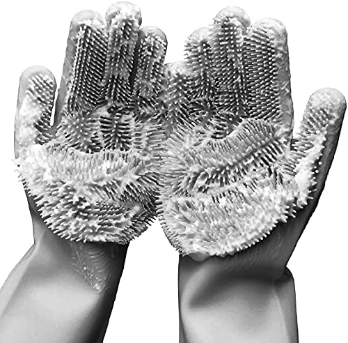 Silicone Dishwashing Gloves, Pet Grooming Rubber Scrubbing by Yinceber