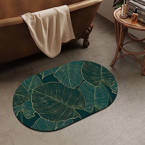 The Leaves Super Absorbent Quick-Drying Bathroom Mat Rug, Rubber Non-Slip - Image 2