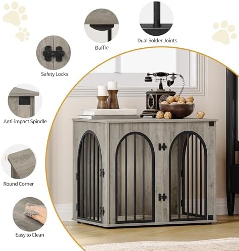 Hzuaneri 26.8'' Dog Crate Furniture, Dog Kennel Indoor - Image 7