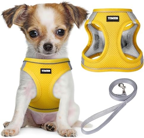No Pull Dog Puppy Harness and Leash Set Reflective Mesh Vest XX-Small by YIMEIS