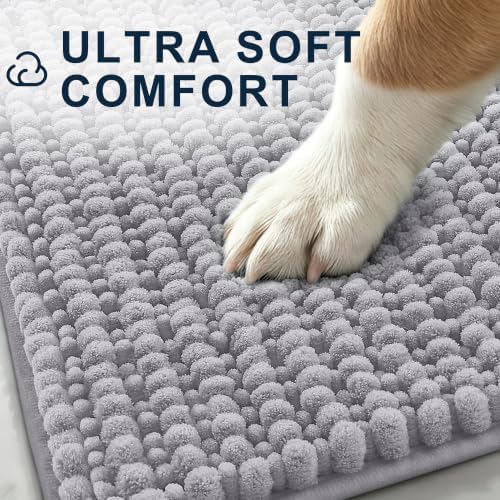 Smiry Dog Door Mat for Muddy Paws 44x32, Ultra Absorbent Chenille Doormat - Image 3