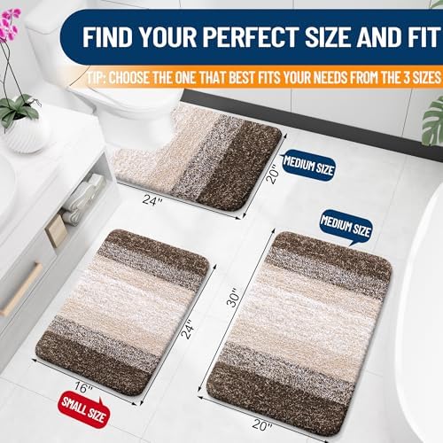 OLANLY Bathroom Runner Rug 40x24, Extra Soft Absorbent Microfiber Bath Rugs - Image 2