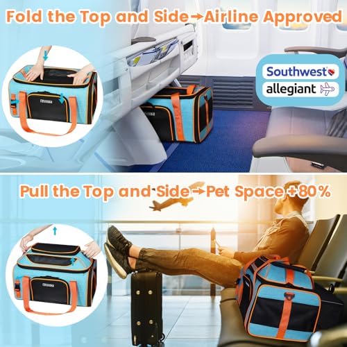 Petskd Top-Expandable Pet Carrier 19"x13"x9" Airline Approved - Image 2