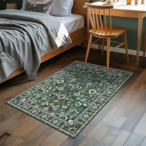 Small Area Rugs 2x3 for Entry Bathroom Kitchen Bedroom Carpet 2x3 Green - Image 7