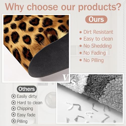 Non Slip Bath Mat, Leopard Print Bathroom Decor, Skin Texture Diatomaceous Bath - Image 5