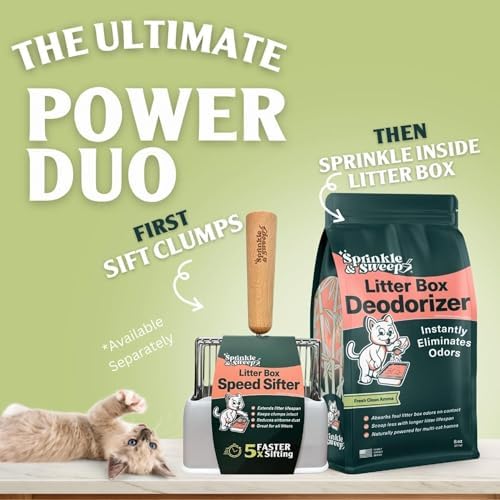 Sprinkle & Sweep: Litter Box Deodorizer Duo - 8oz Bag & Speed Sifter - - Image 2