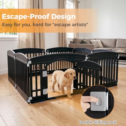 NEWBULIG 8 Panels 24 Inch Dog Playpen, Plastic Pet Play Pen Fence - Image 3