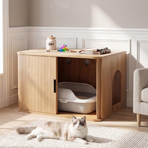 Seang 31.5" Cat Litter Box Enclosure, Hidden Litter Box Furniture - Image 2