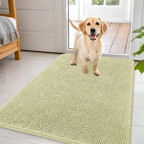 OLANLY Dog Door Mat for Muddy Paws 44x32, Super Absorbent Chenille Mud Mat by OLANLY