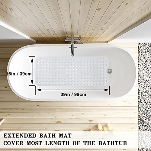 Bathtub and Shower Mats, Extra Long Non-Slip Bath Tub Mat 39 x 16 Inch - Image 4