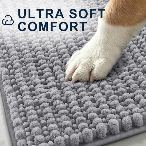 Smiry Dog Door Mat for Muddy Paws 40x32, Ultra Absorbent Chenille Doormat - Image 3