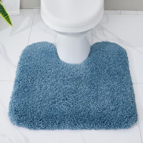 Disolla Toilet Rug 22x24 Blue, Soft Toilet Mat U-Shaped Washable - Image 3