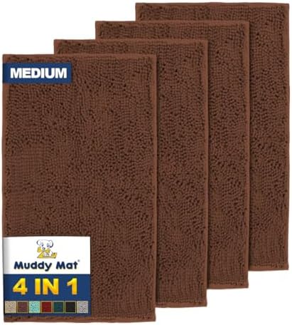 Muddy Mat® 4-Piece Brown Medium 30"X19" AS-SEEN-ON-TV Highly Absorbent by MuddyMat%C2%AE