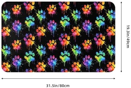 Watercolor Dog Paws Bath Mat Non-Slip Soft Microfiber Bathroom Rugs Washable - Image 3