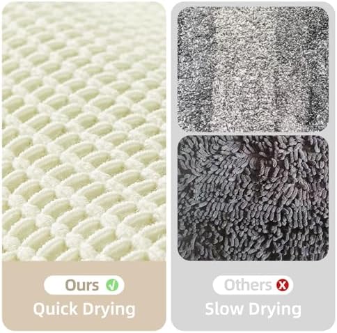 TYUU Cream White Waffle Runner Rug Bathroom, Long Boho Bath Mat - Image 6