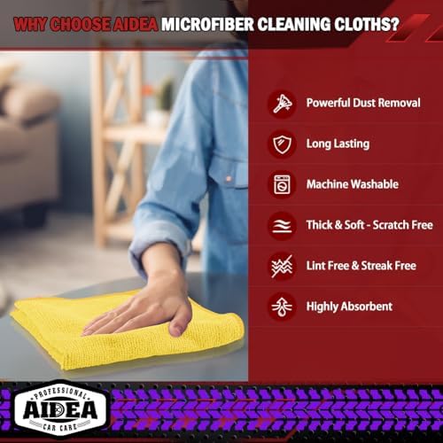 AIDEA Microfiber Cleaning Cloth-10PK, Microfiber Towels - Image 3