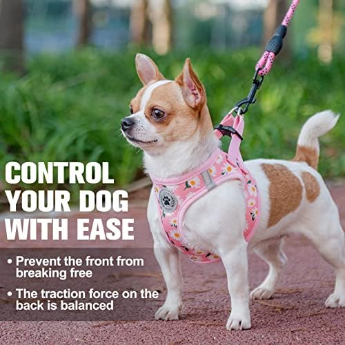 BEAUTYZOO Small Dog Harness and Leash Set, No Pull Puppy Pet Vest- Pink - Image 5