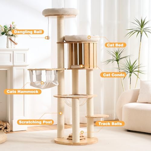 HITTITE Solid Wood Cat Tree Tower - Image 3